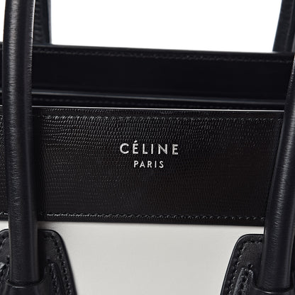 Celine Sleek Calfskin Micro Bi-Color Luggage Black White 6 of 11