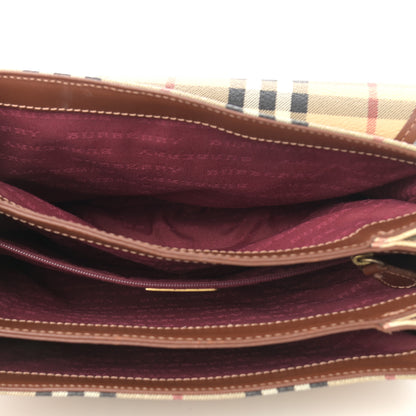 Burberry Haymarket Check Crossbody Messenger Bag Tan 5 of 13
