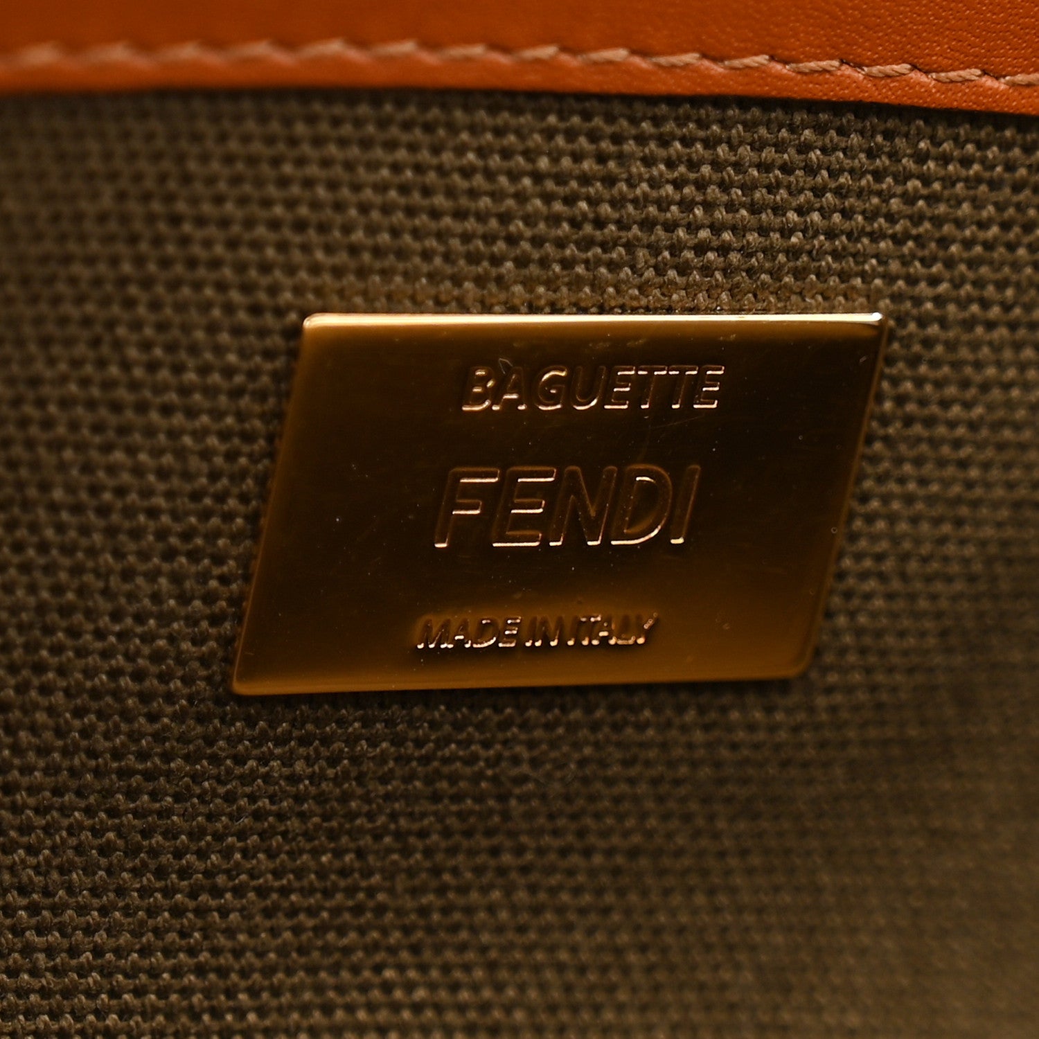 Fendi Canvas Vitello King FF Embroidered Baguette Amazzonia Cuoio 6 of 12