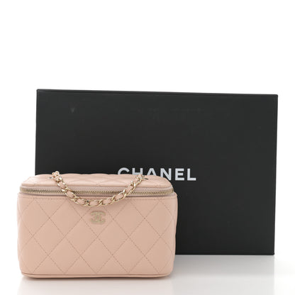 Chanel Caviar Quilted Small Vanity Case With Chain Light Beige 11 of 11