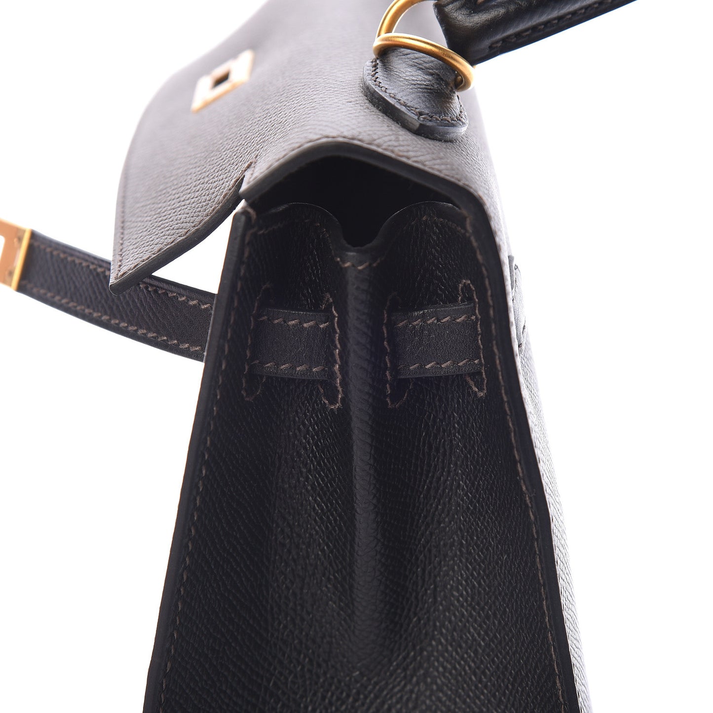 Epsom Bi Color Horseshoe Kelly Sellier 25 Etain Black