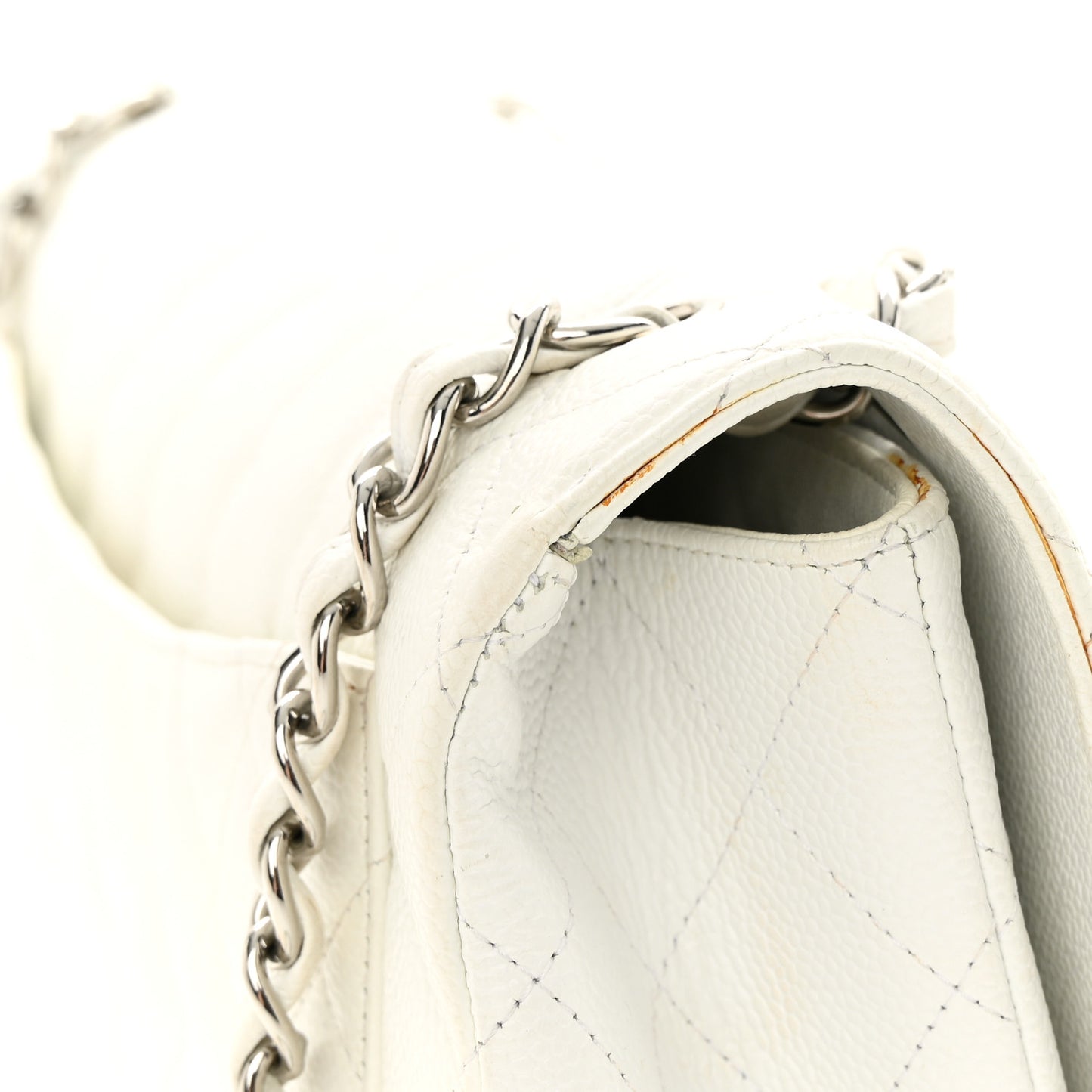 Caviar Quilted Maxi Single Flap White