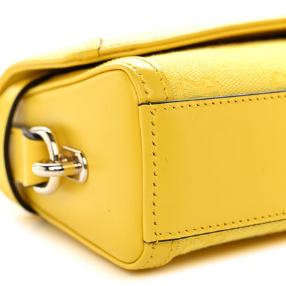 Gucci GG Monogram Textured Dollar Calfskin Small Luce Shoulder Bag Yellow 9 of 10
