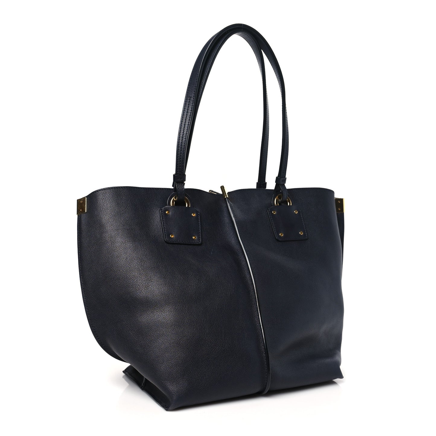 Smooth Calfskin Medium Vick Tote Full Blue