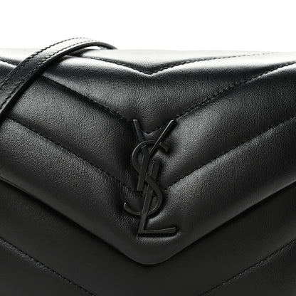 Saint Laurent Calfskin Y Quilted Monogram Monochrome Toy Loulou Crossbody Bag Black 8 of 11