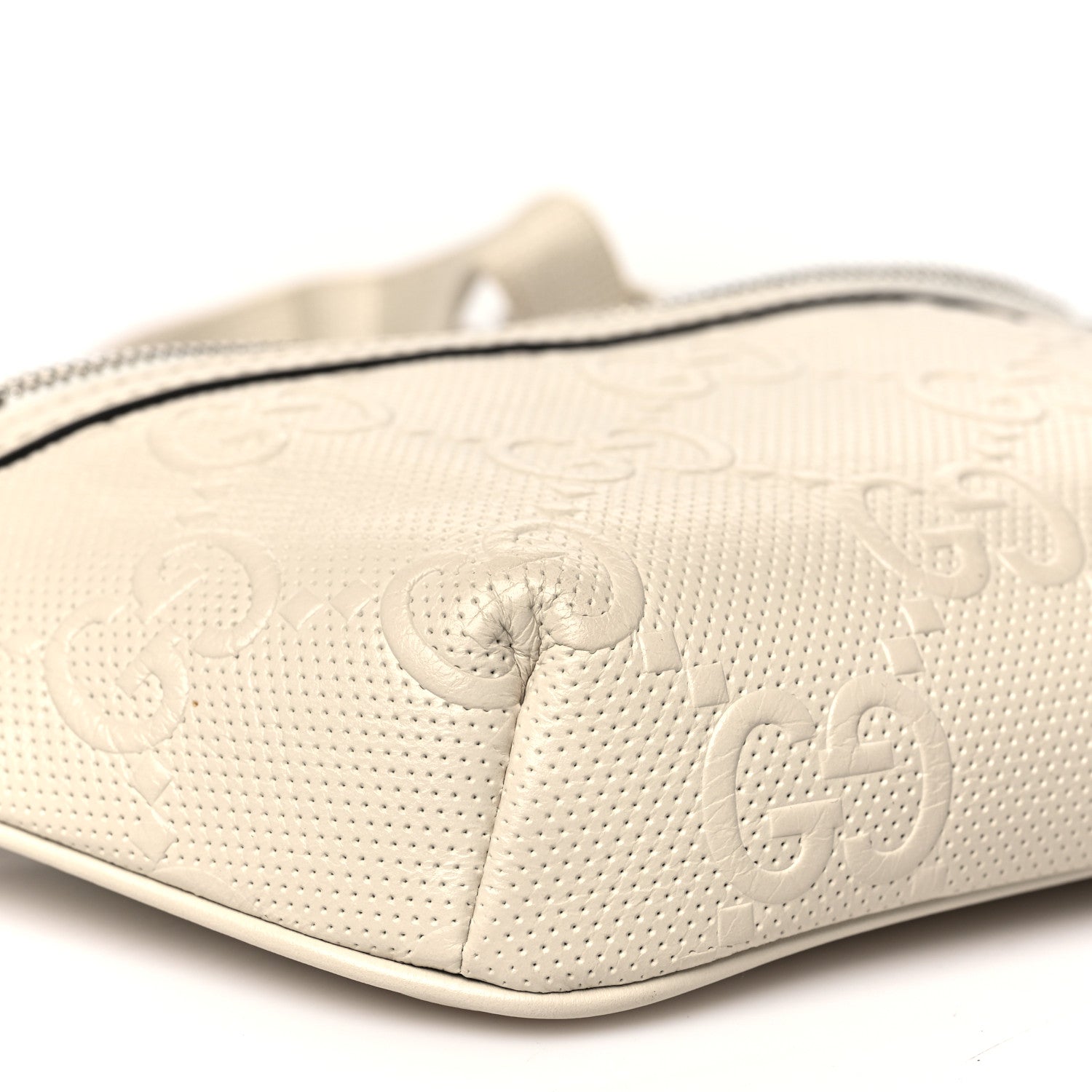 Gucci Calfskin GG Tennis Embossed Belt Bag Mystic White 9 of 12