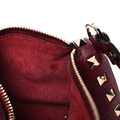 Valentino Garavani Pebbled Calfskin Small Rockstud Flip Lock Shoulder Bag Cerise 9 of 9