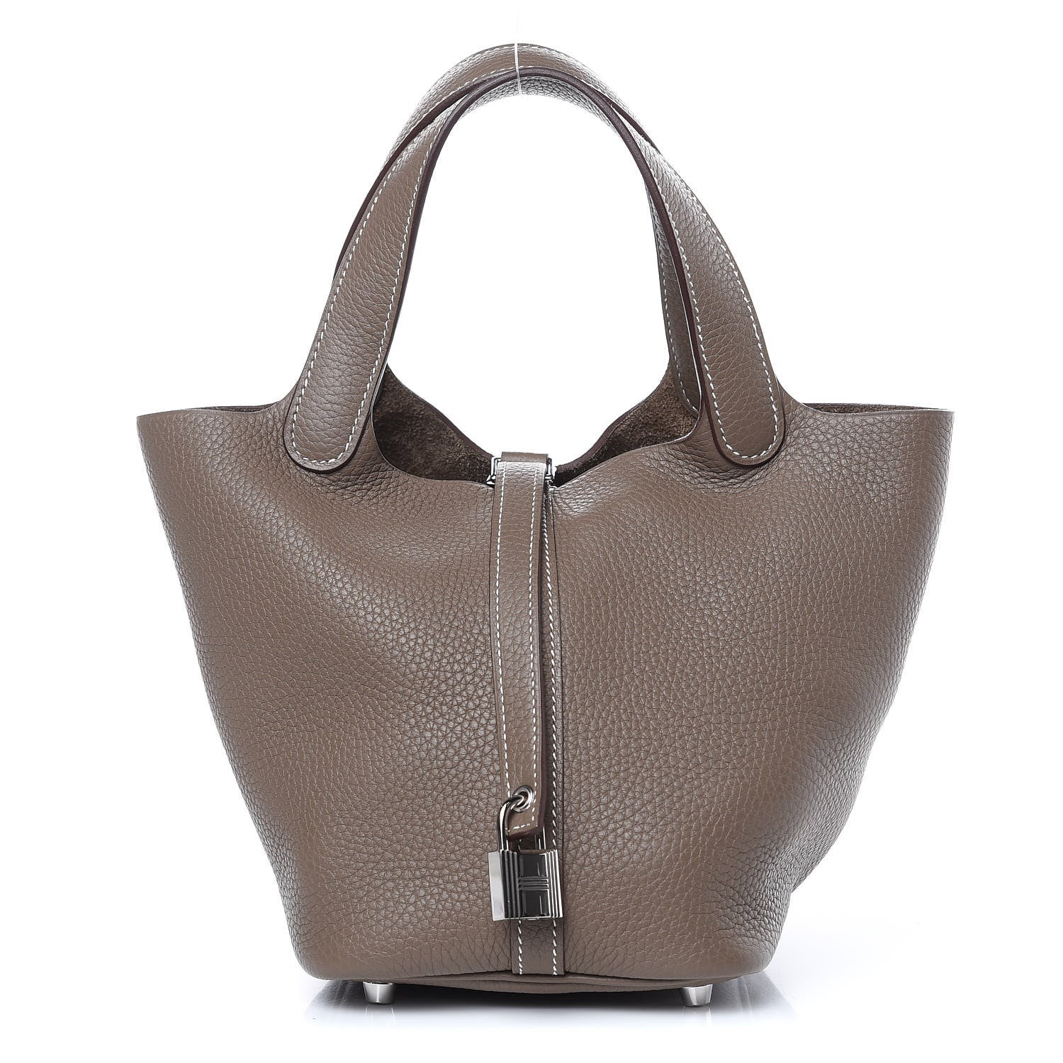Hermes Taurillon Clemence Picotin Lock 18 PM Etoupe 1 of 9