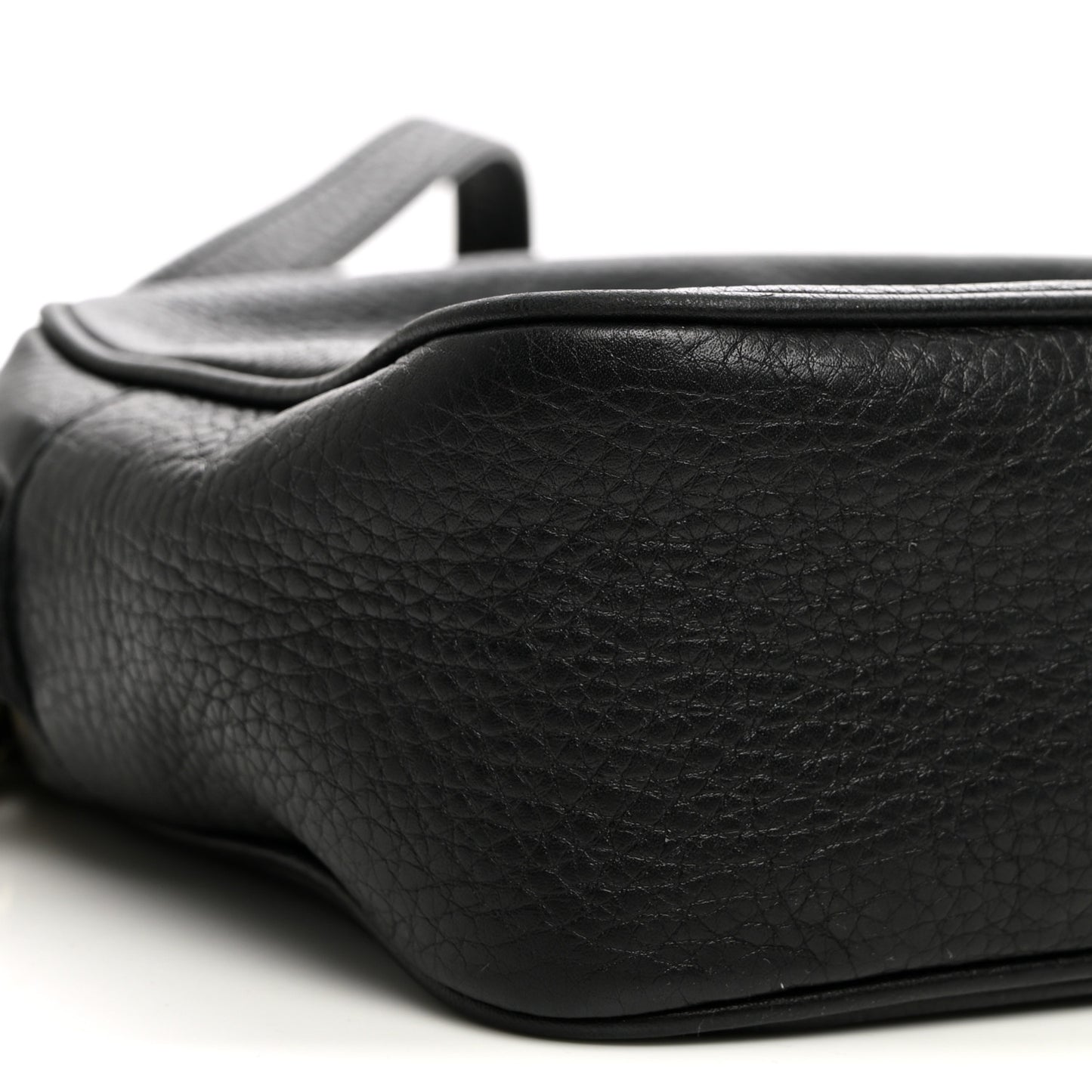 Pebbled Calfskin Small Soho Disco Bag Black