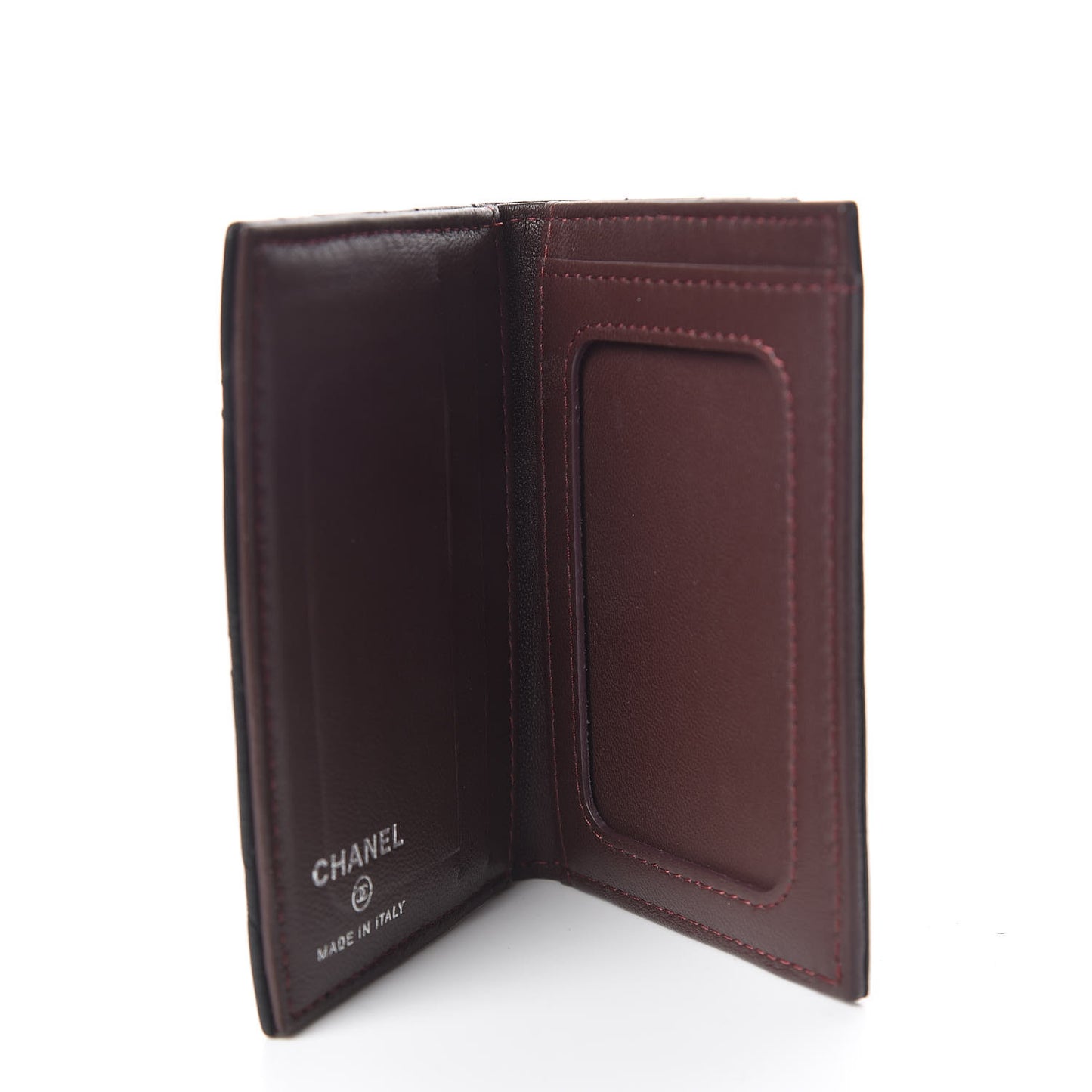 Lambskin Quilted Card Holder Wallet Black