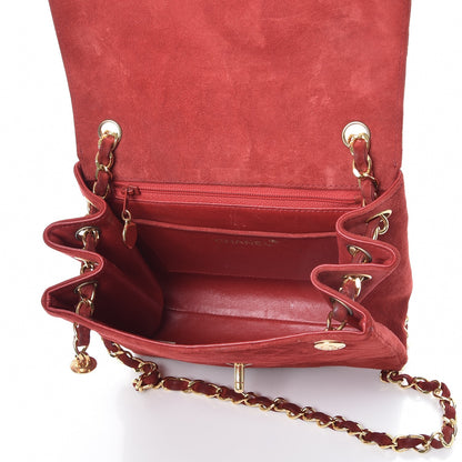 Chanel Suede Quilted Mini Square Flap Red 5 of 11