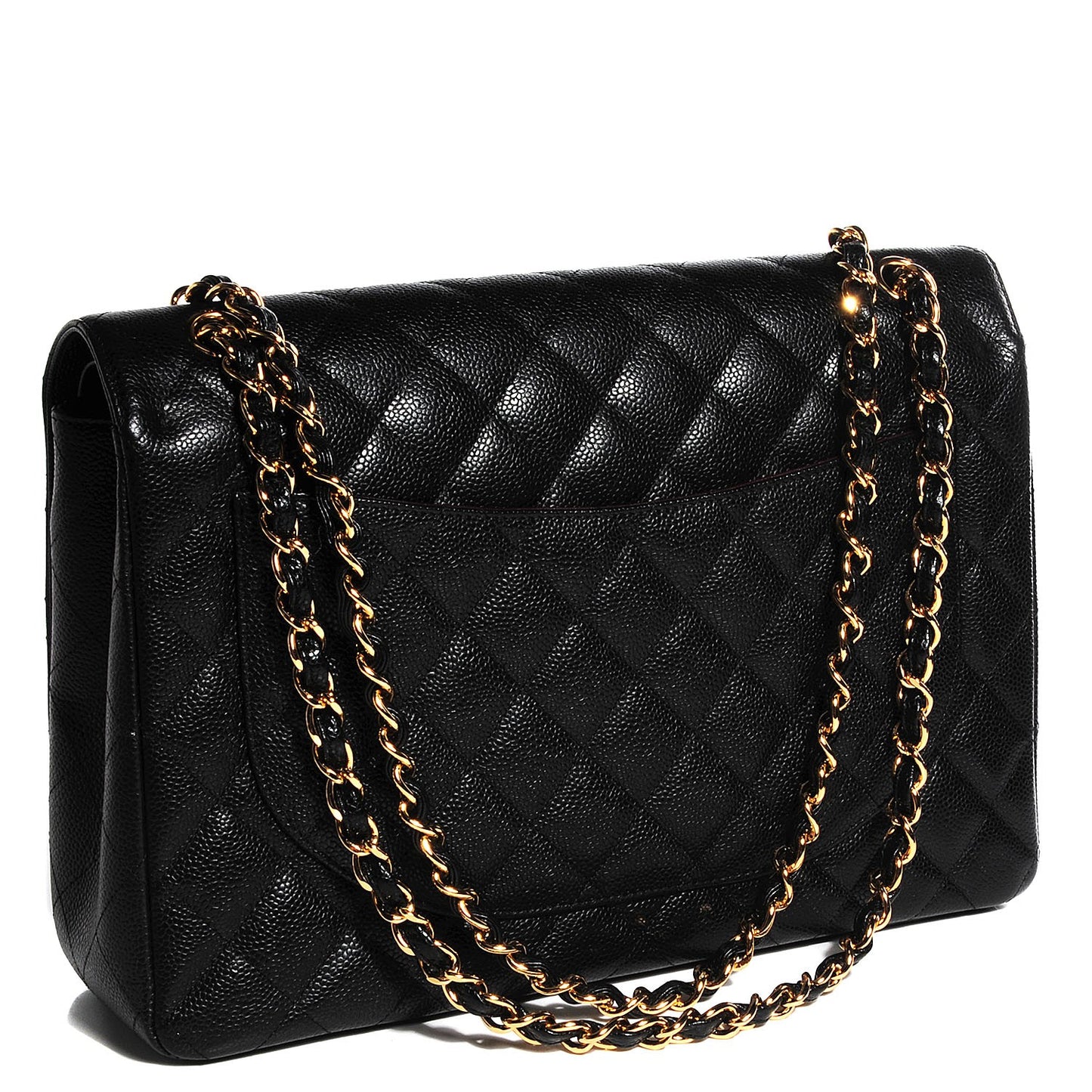 Caviar Quilted Maxi Double Flap Black
