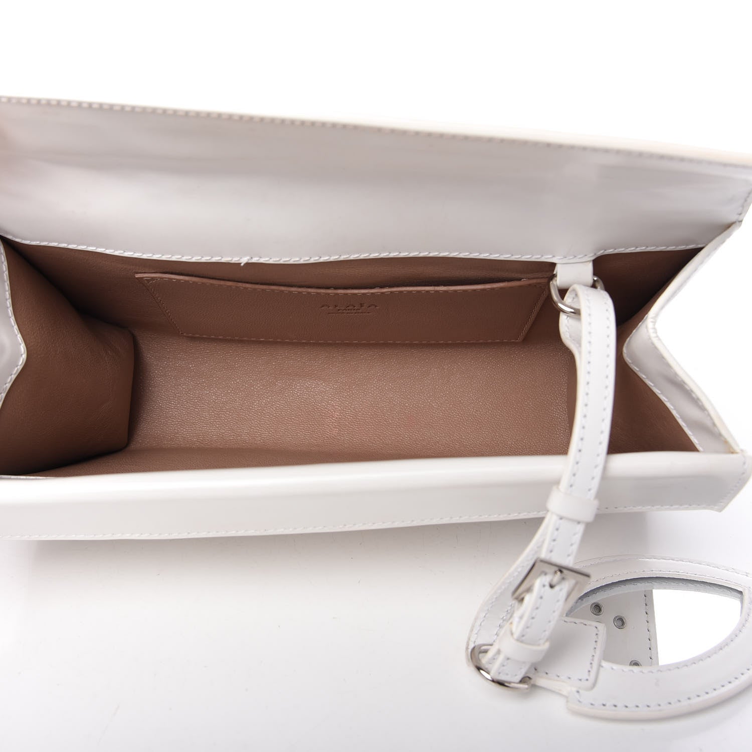Alaia Calfskin Grommet Studded Clutch White 5 of 8
