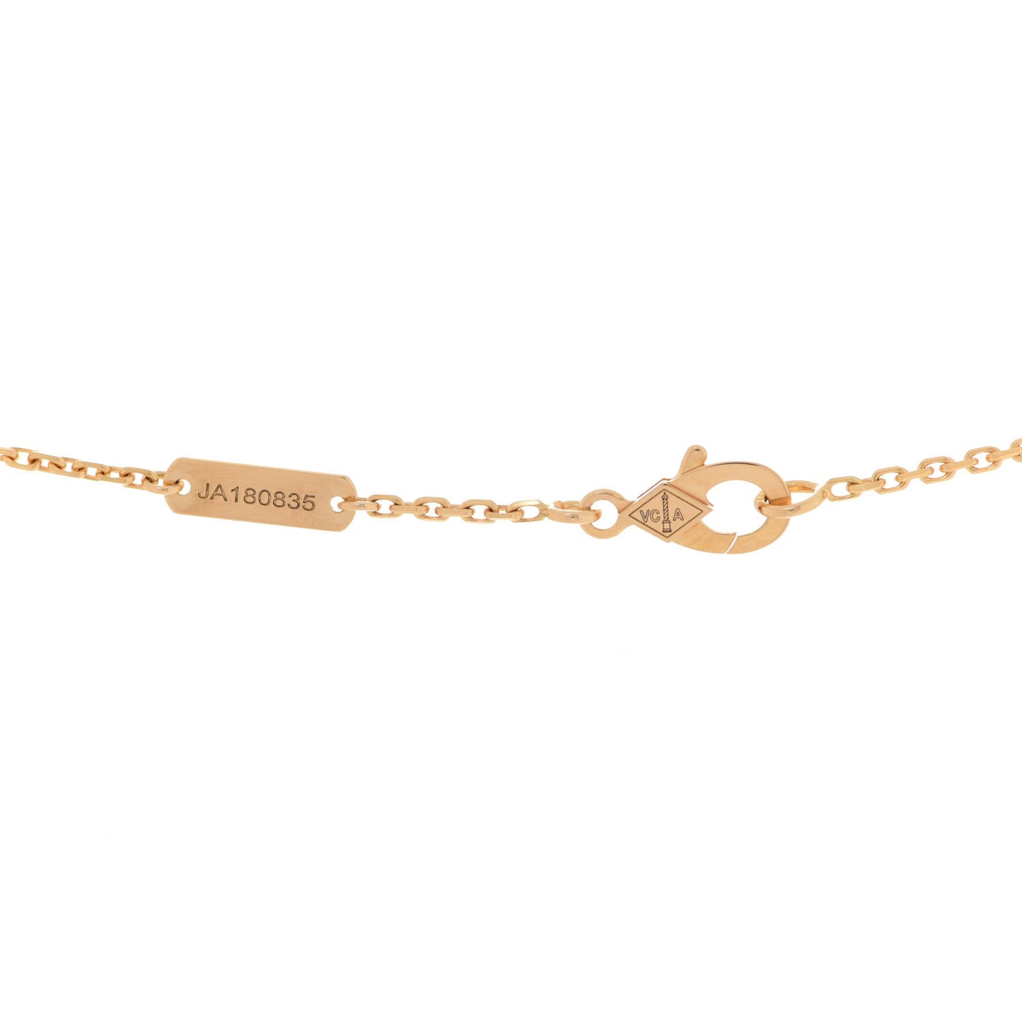 18K Yellow Gold Diamond Yellow Mother of Pearl Vintage Alhambra Pendant Necklace