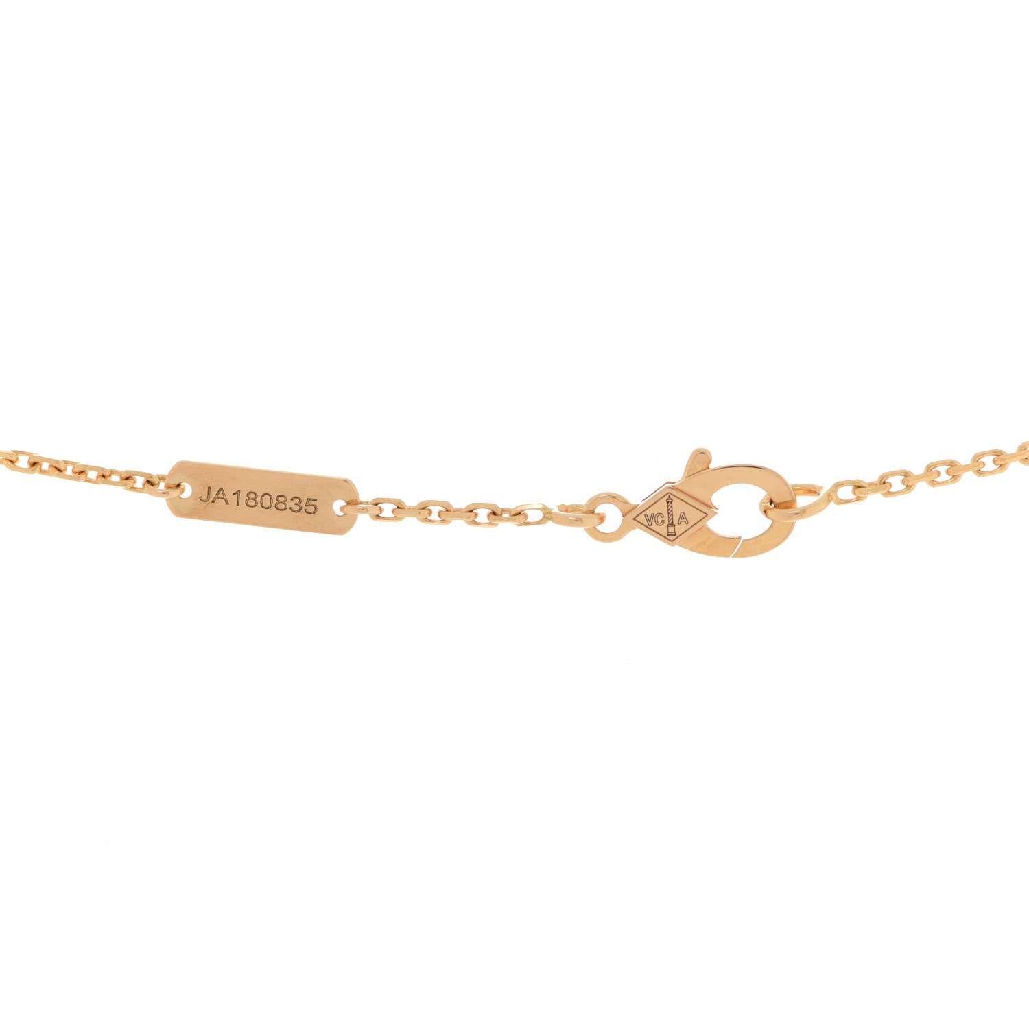 Van Cleef & Arpels 18K Yellow Gold Diamond Yellow Mother of Pearl Vintage Alhambra Pendant Necklace 5 of 6