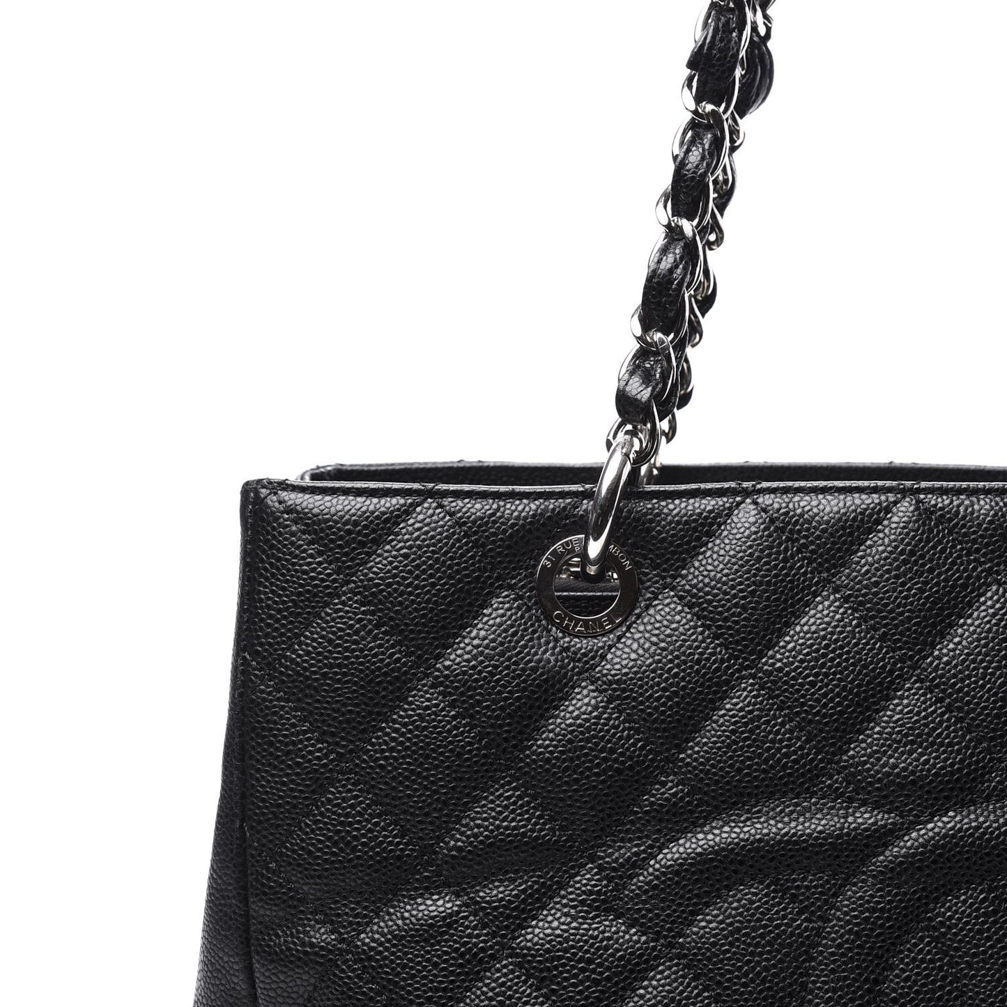 Caviar Quilted Grand Shopping Tote GST Black