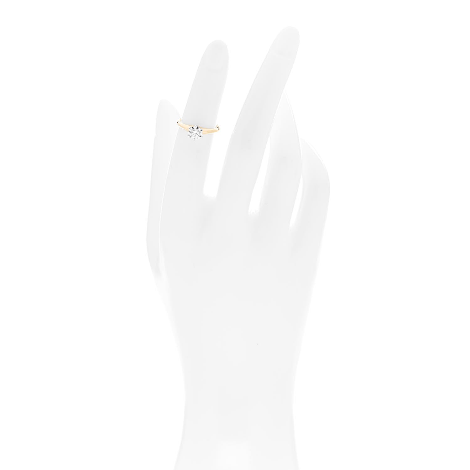 Tiffany 18K Yellow Gold Platinum Diamond .53ct Solitaire Engagement Ring 46 3.75 2 of 7