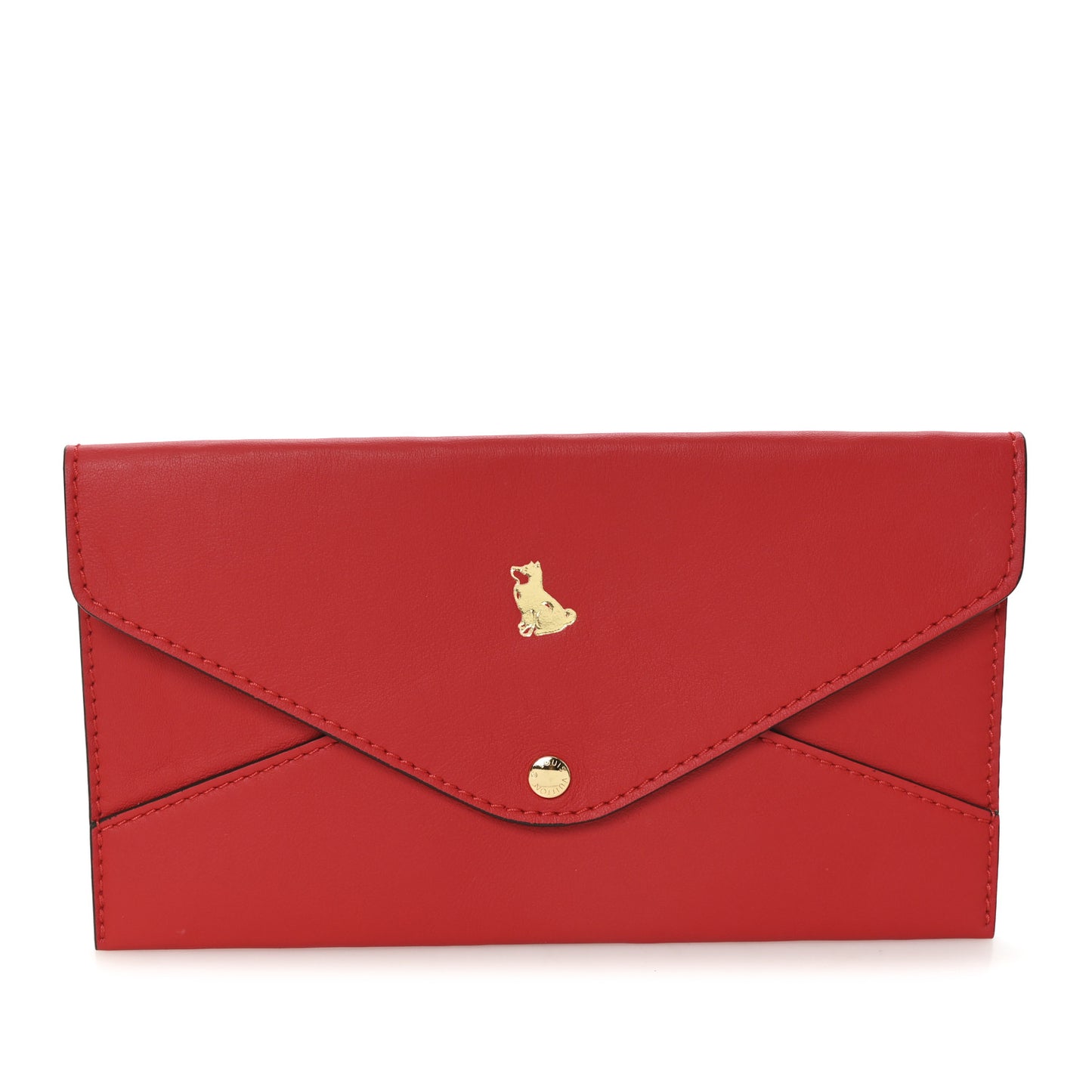 Calfskin Envelope Pouch Red