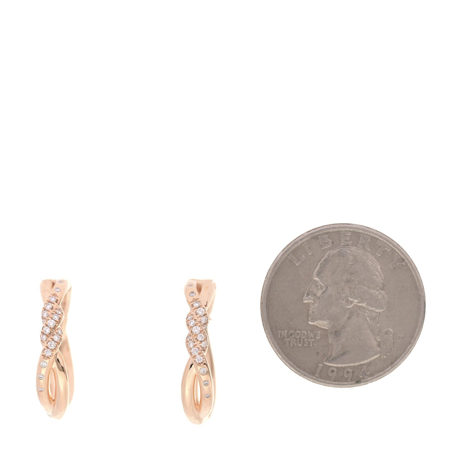 18K Yellow Gold Diamond 21mm Continuous Hoop Earrings