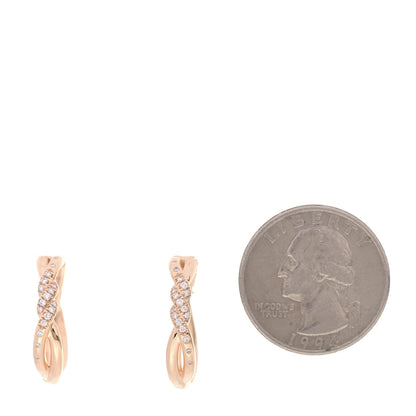 David Yurman 18K Yellow Gold Diamond 21mm Continuous Hoop Earrings 2 of 5