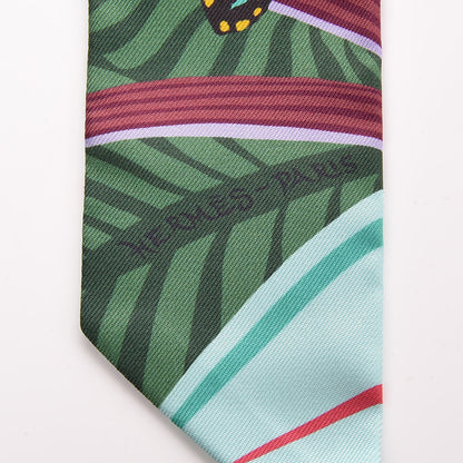 Hermes Silk Jaguar Quetzal Twilly Bordeaux Vert Bleu 3 of 4