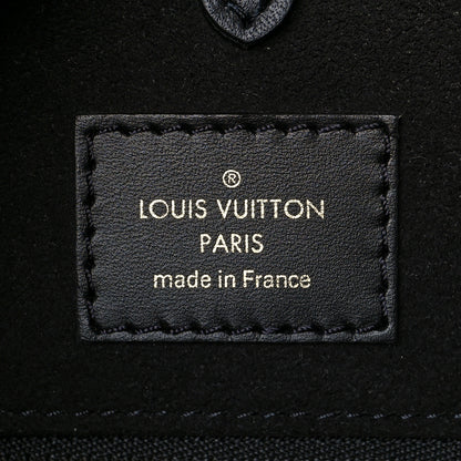 Louis Vuitton Calfskin Monogram Fold Tote MM Black Wine Cream 6 of 9