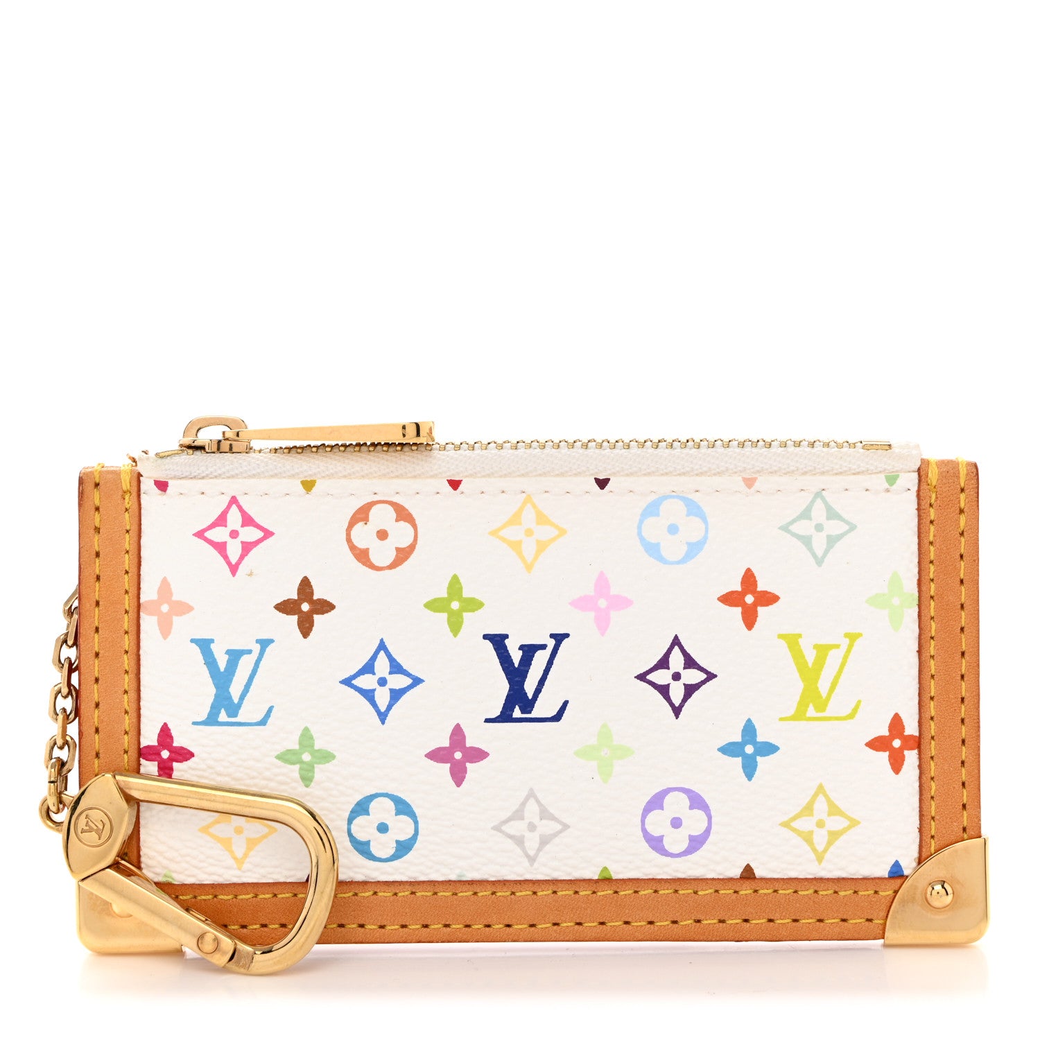Louis Vuitton LOUIS VUITTON Monogram Multicolor Key Pouch White 1 of 7