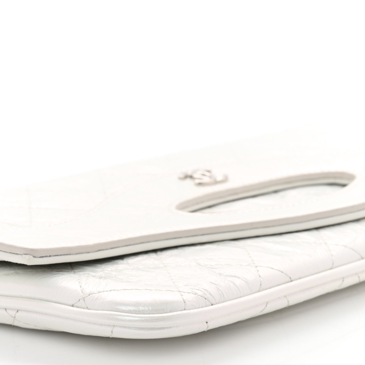 Chanel Iridescent Aged Calfskin Small 31 Pouch White 9 of 14
