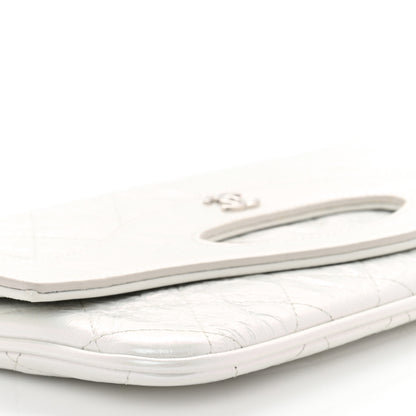 Chanel Iridescent Aged Calfskin Small 31 Pouch White 9 of 14