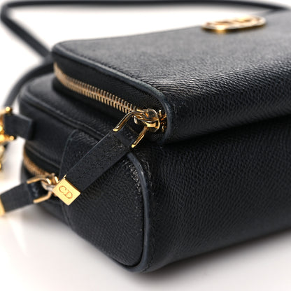 Christian Dior Grained Calfskin Caro Double Pouch Black 8 of 9