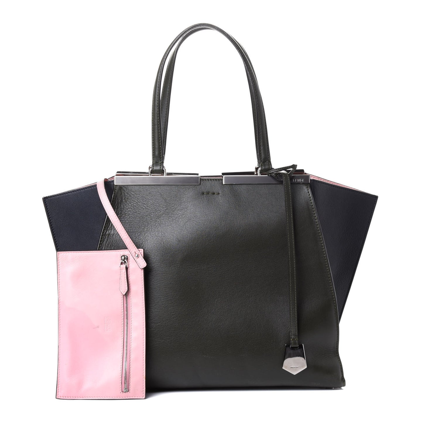 Vitello Large 3Jours Tote Verde Prato Blue Notte
