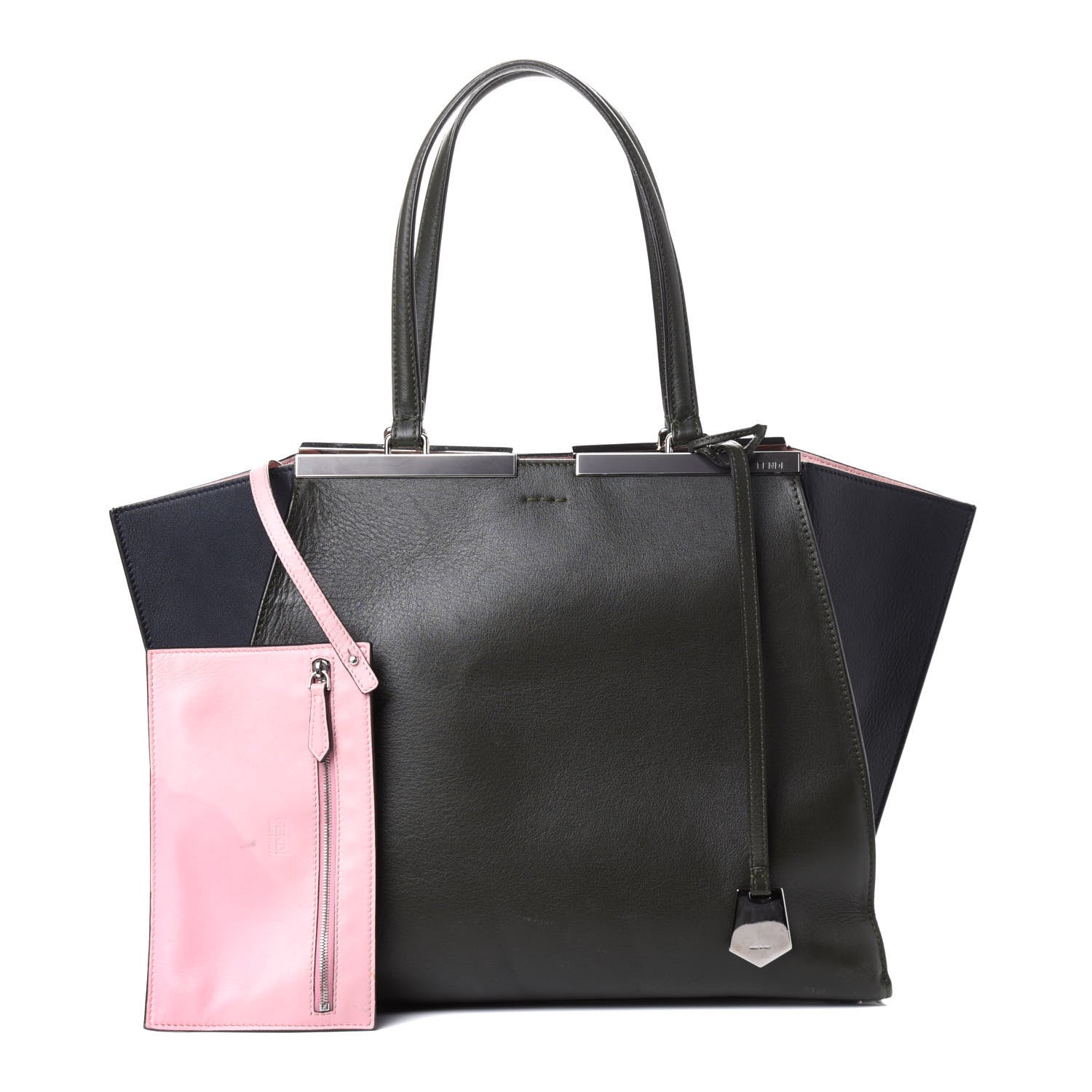 Fendi Vitello Large 3Jours Tote Verde Prato Blue Notte 1 of 4
