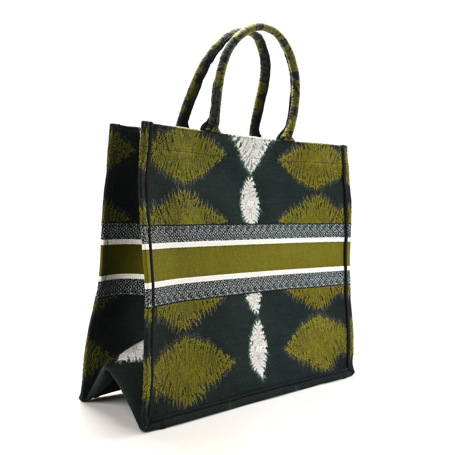 Christian Dior Canvas Large Tie And Dior Book Tote Green Multicolor 3 of 9