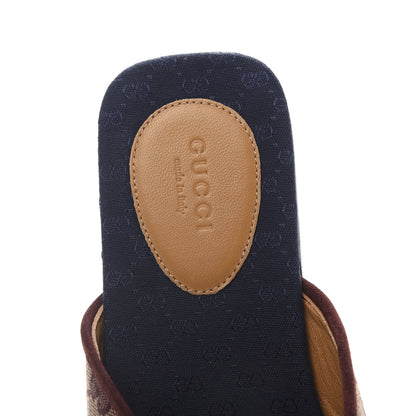 Gucci Canvas GG Monogram Womens Criss Cross Slide Sandals 38 Sahara Rubino Chardonnay 6 of 9