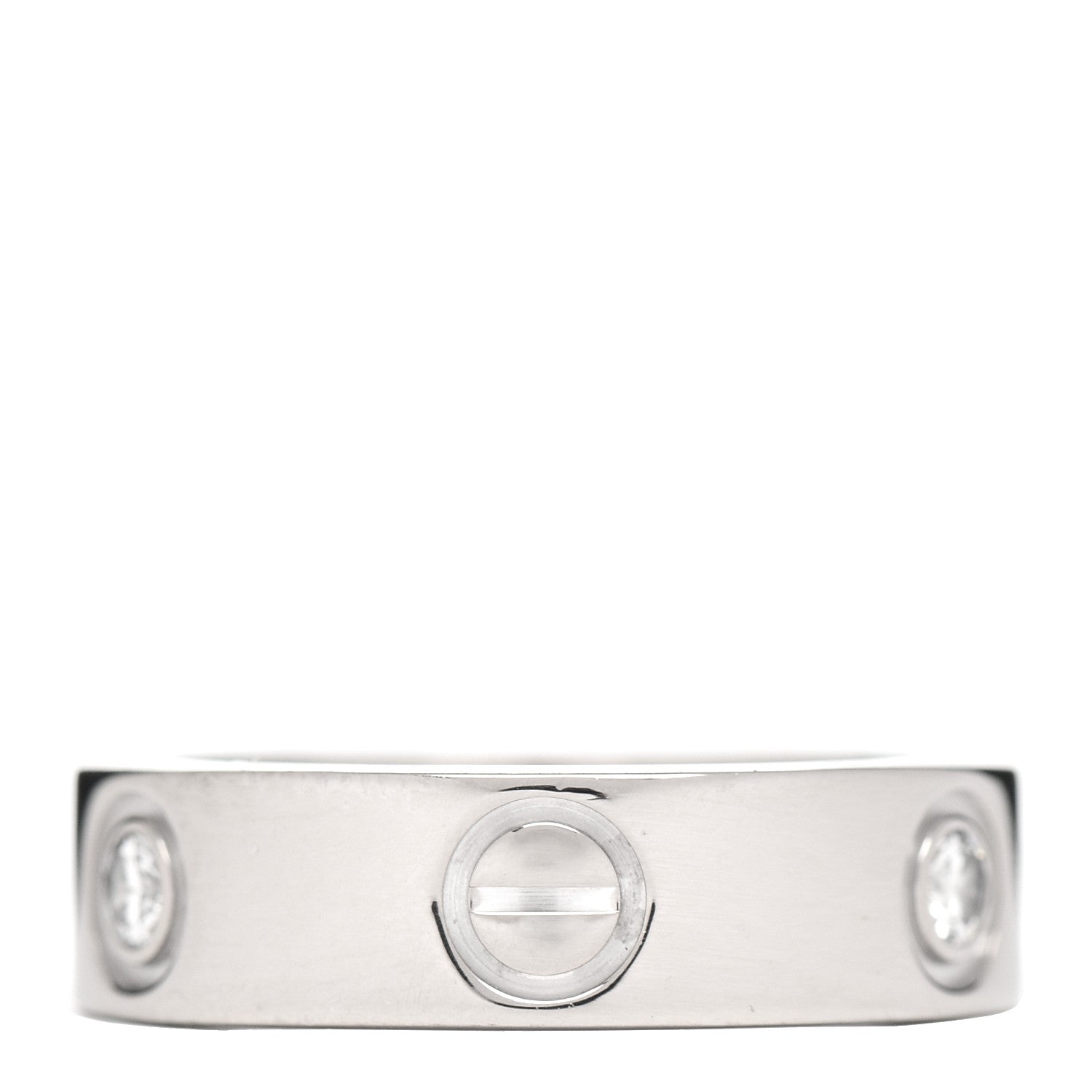 Cartier 18K White Gold 3 Diamond 5.5mm LOVE Ring 51 5.75 3 of 4