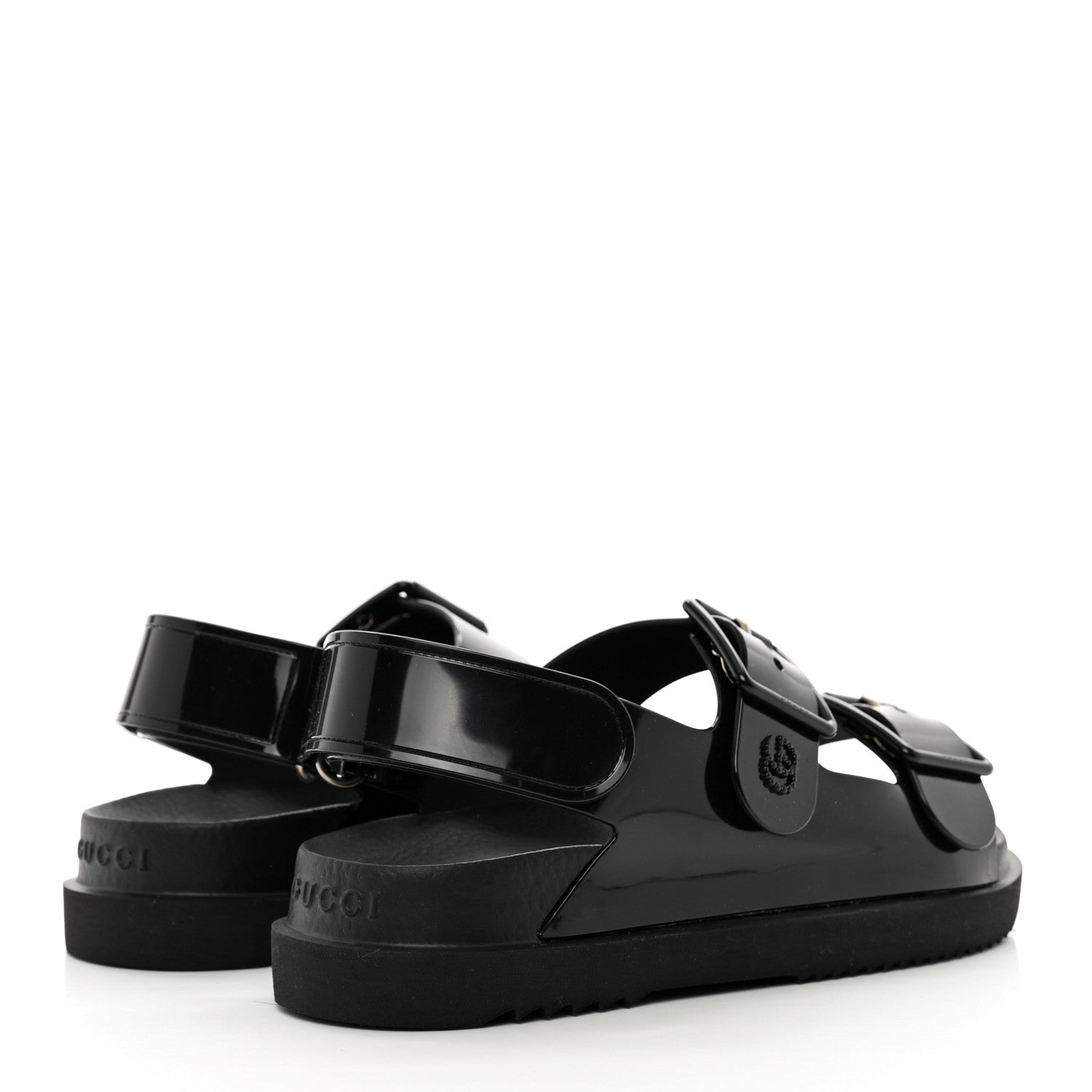 Gucci Rubber Mini Double G Womens Isla Dad Sandals 35 Black 4 of 8