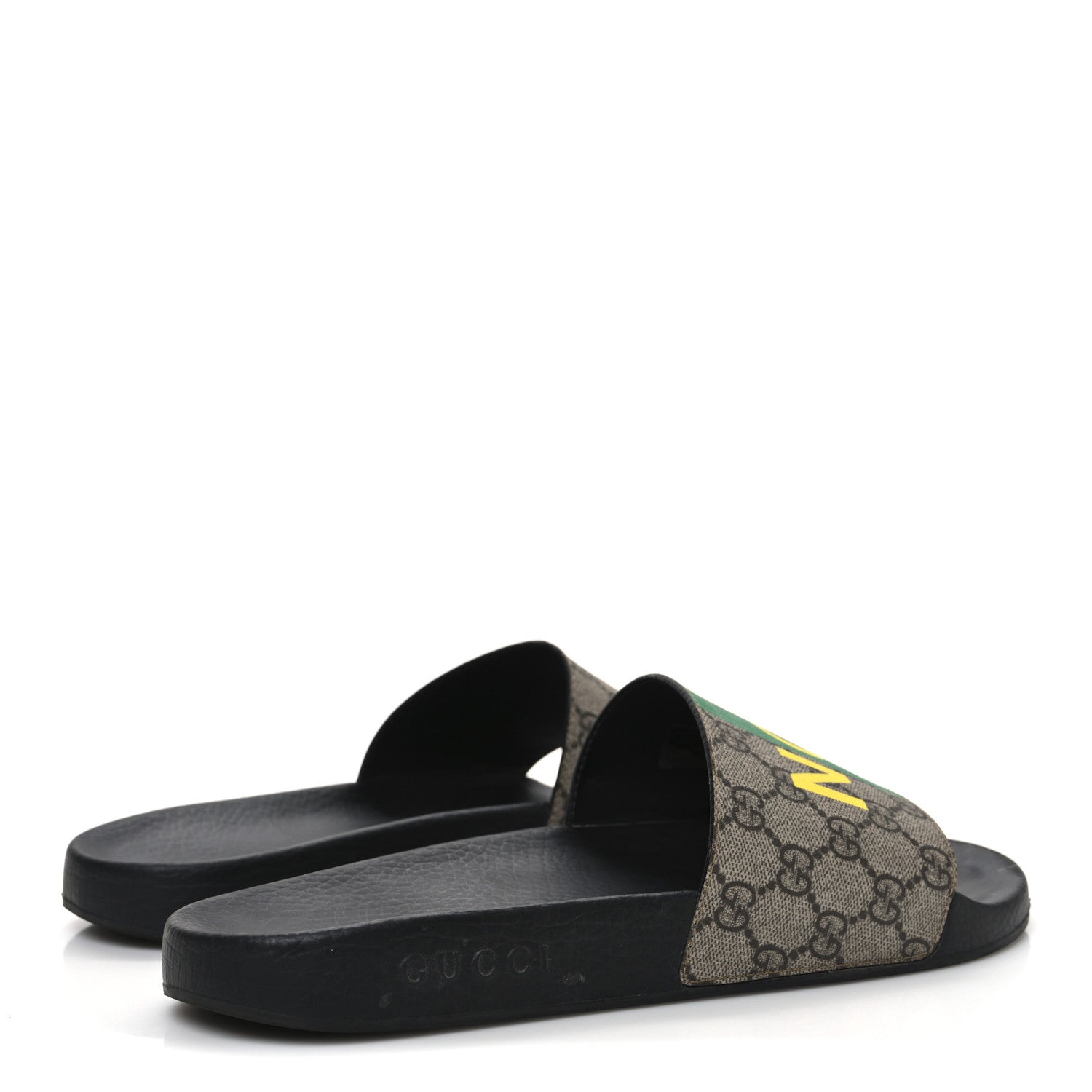Gucci GG Supreme Monogram Fake/Not Mens Slide Sandals 11 Beige Ebony 5 of 11