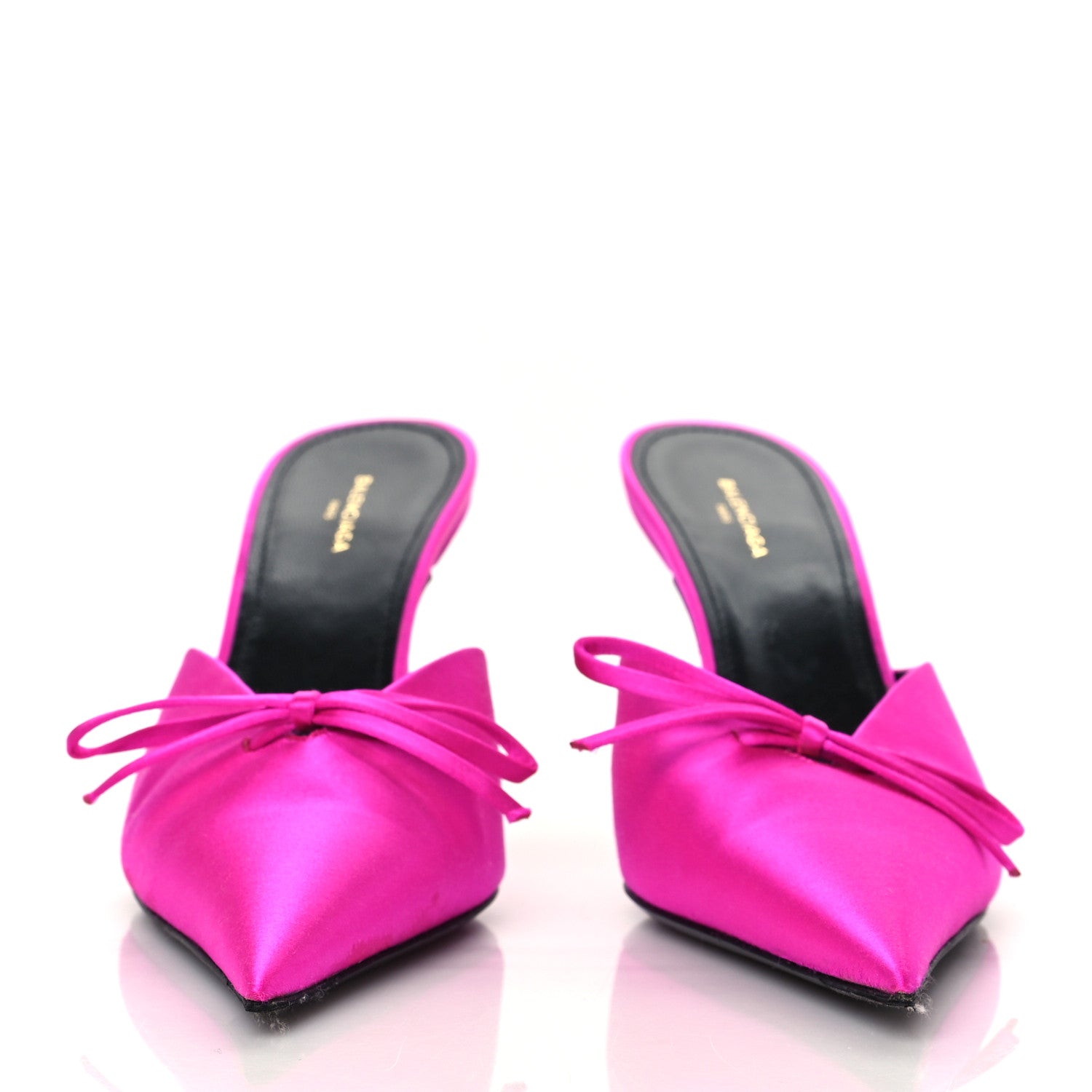 Balenciaga Satin Pointed Toe Knife Mules 37 Rose Fuchsia 3 of 10