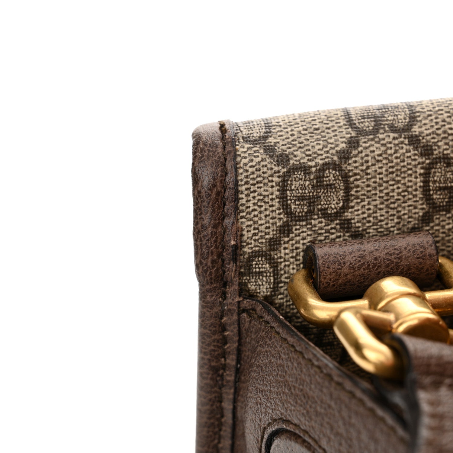 Gucci GG Supreme Monogram Web Small Neo Vintage Double Flap Messenger Bag Brown 11 of 13