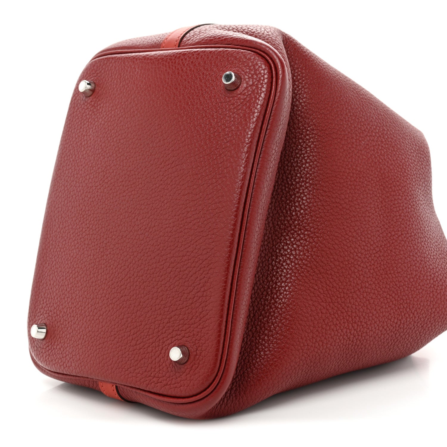 Hermes Taurillon Clemence Swift Picotin Lock 22 MM Rouge H Brique 8 of 9
