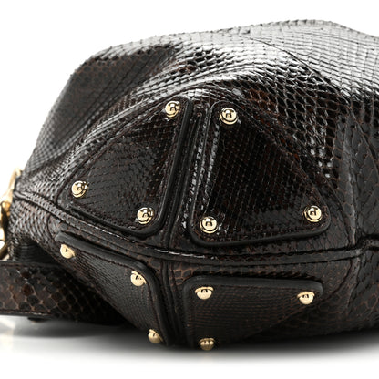 Gucci Snakeskin Medium Indy Top Handle Hobo Brown 9 of 9