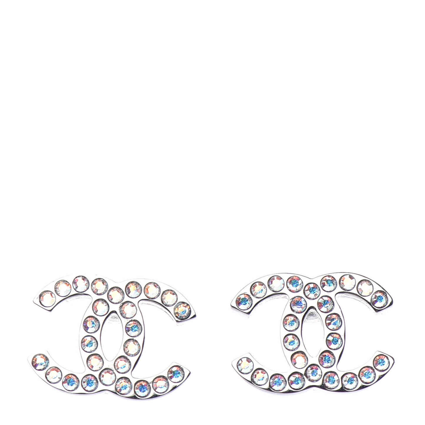 Iridescent Crystal CC Earrings Multicolor