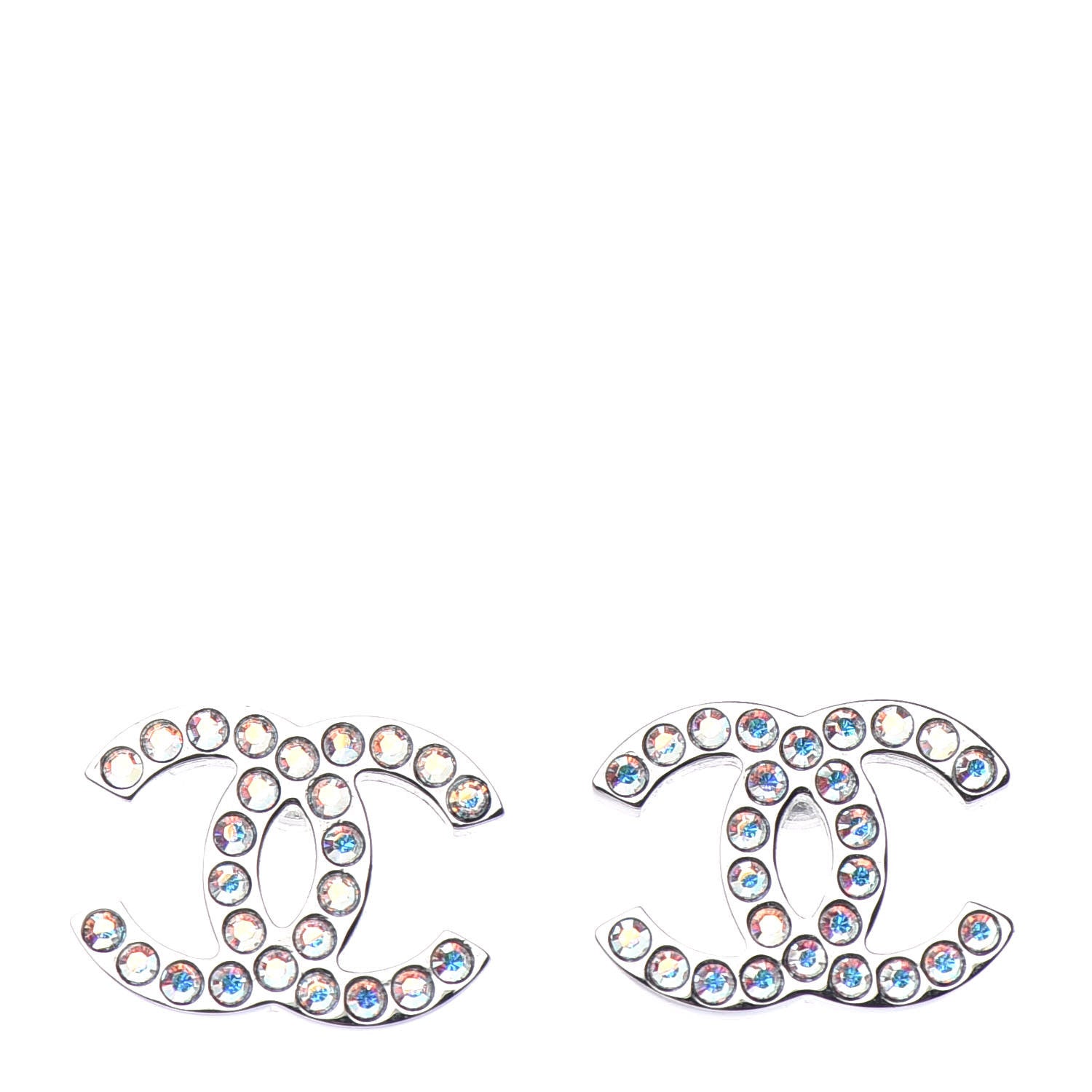 Chanel Iridescent Crystal CC Earrings Multicolor 1 of 4