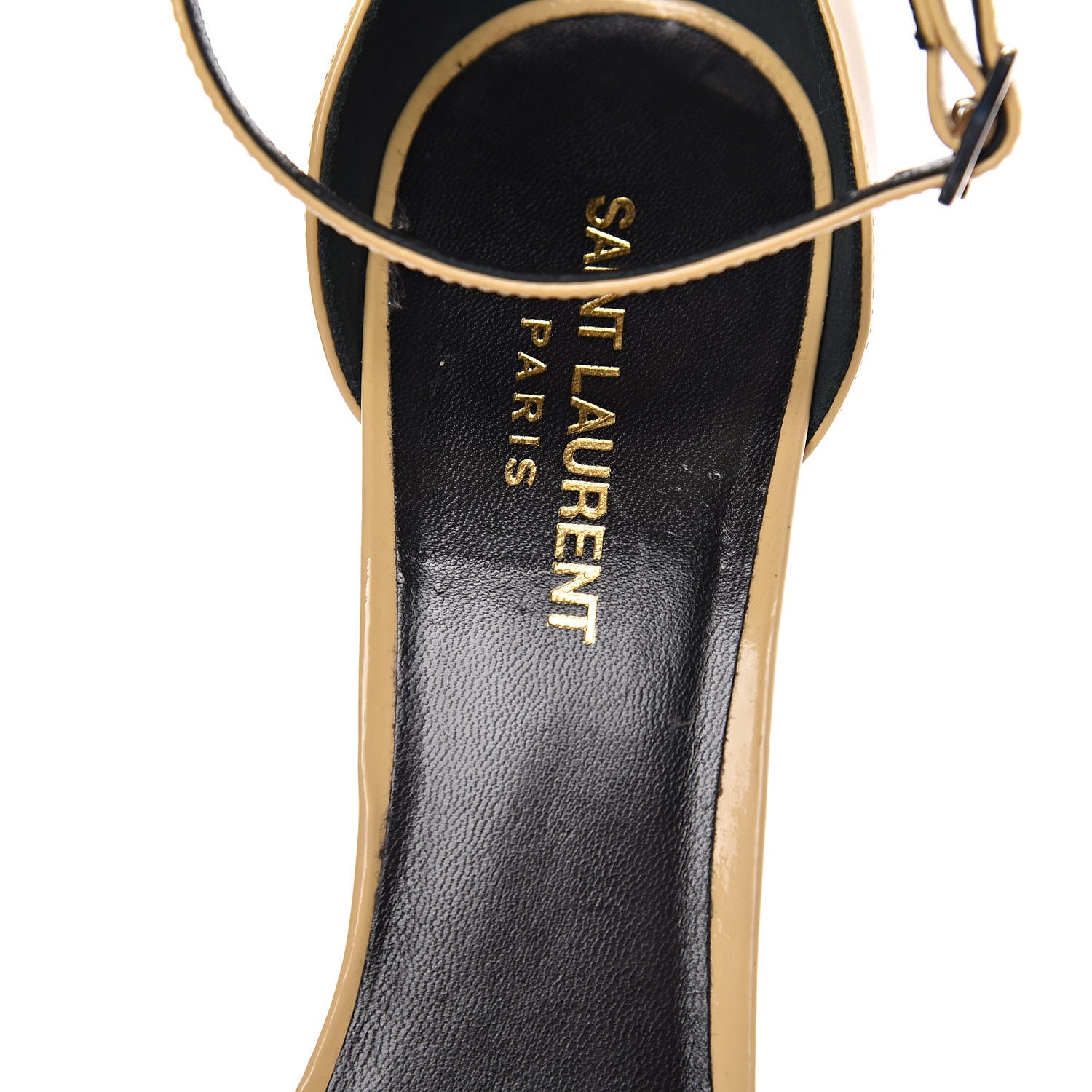 Saint Laurent Patent Jane 120 Ankle Strap Sandals 39.5 Beige 13 of 17