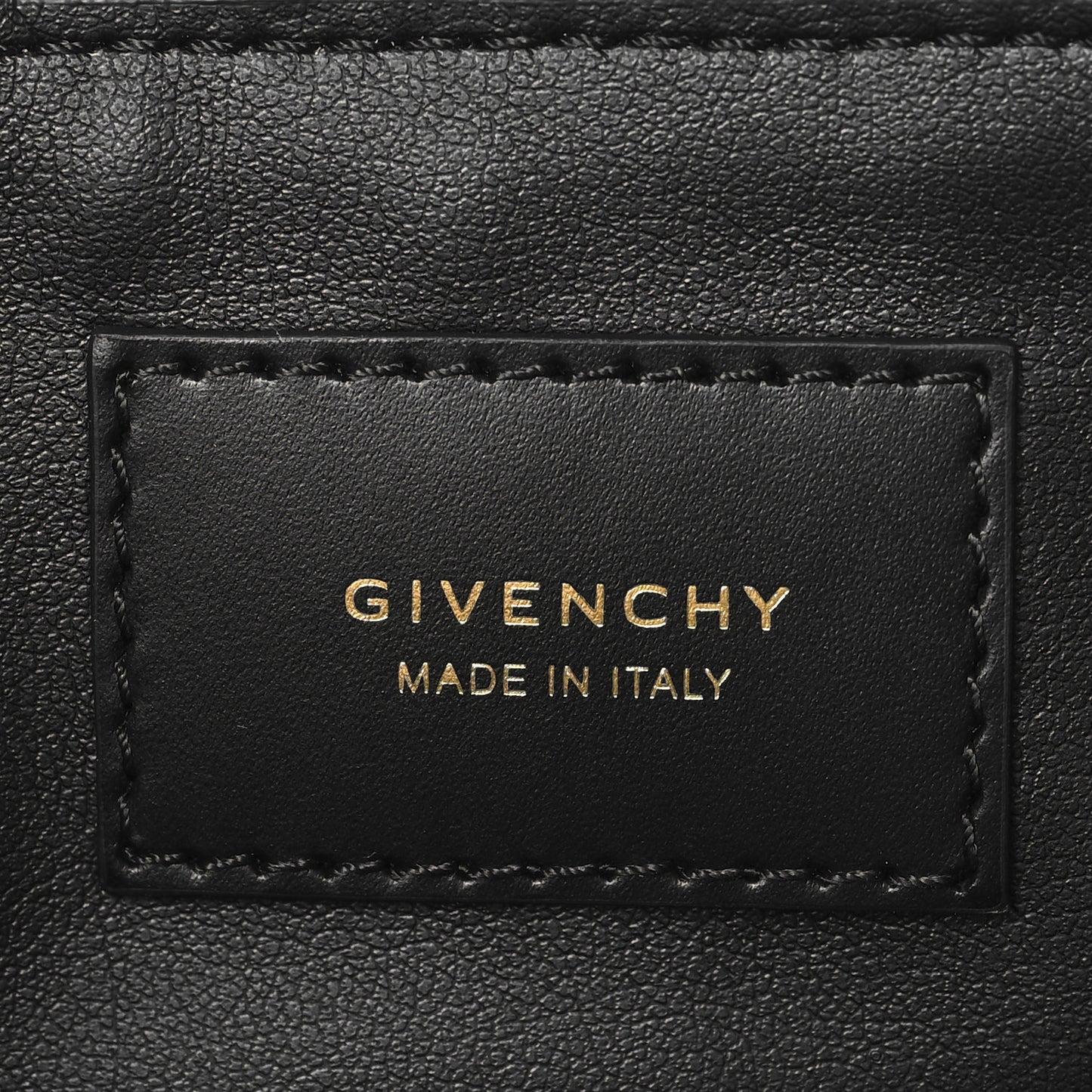 Calfskin Medium Logo Pouch Black