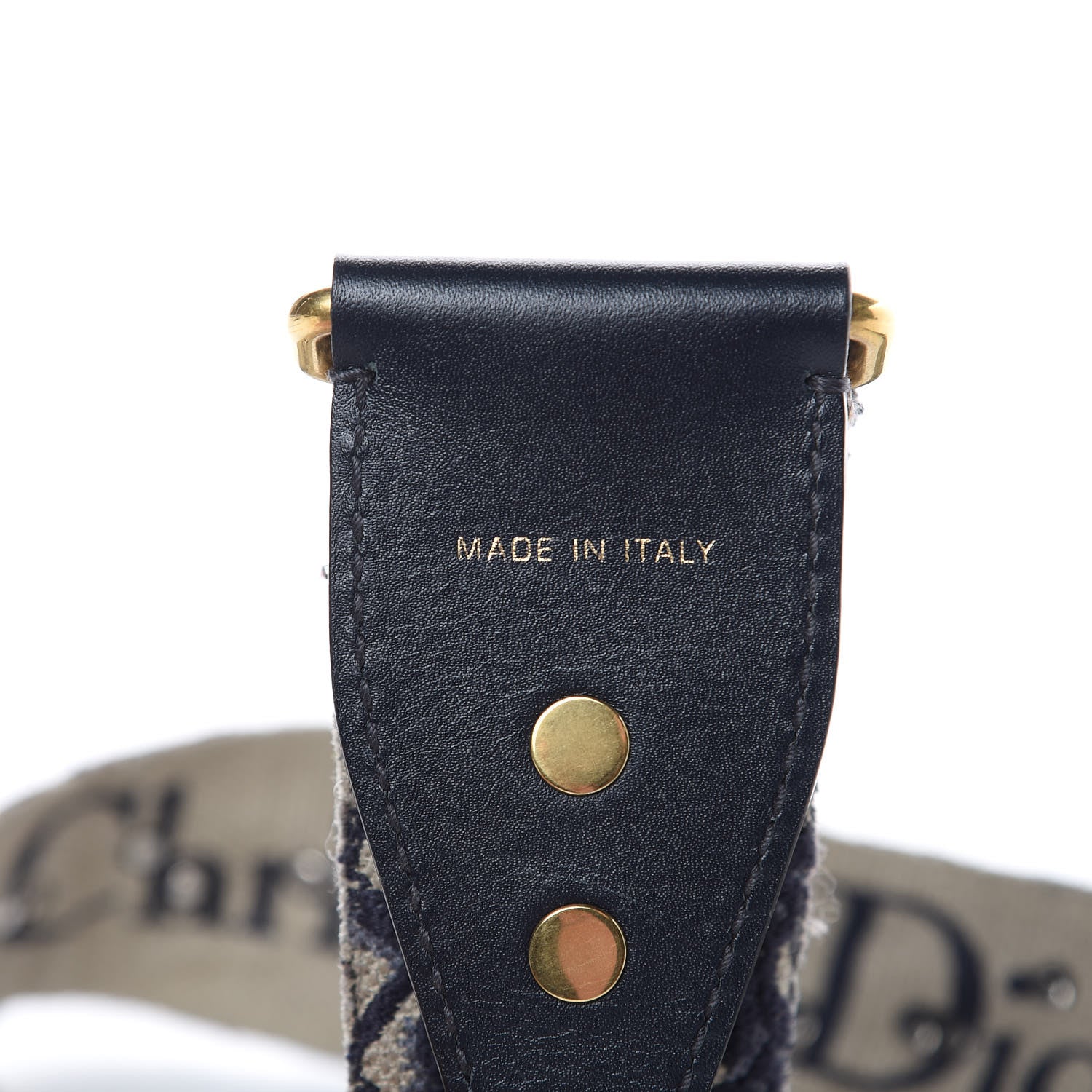 Christian Dior Oblique Studded Shoulder Strap Blue 5 of 7
