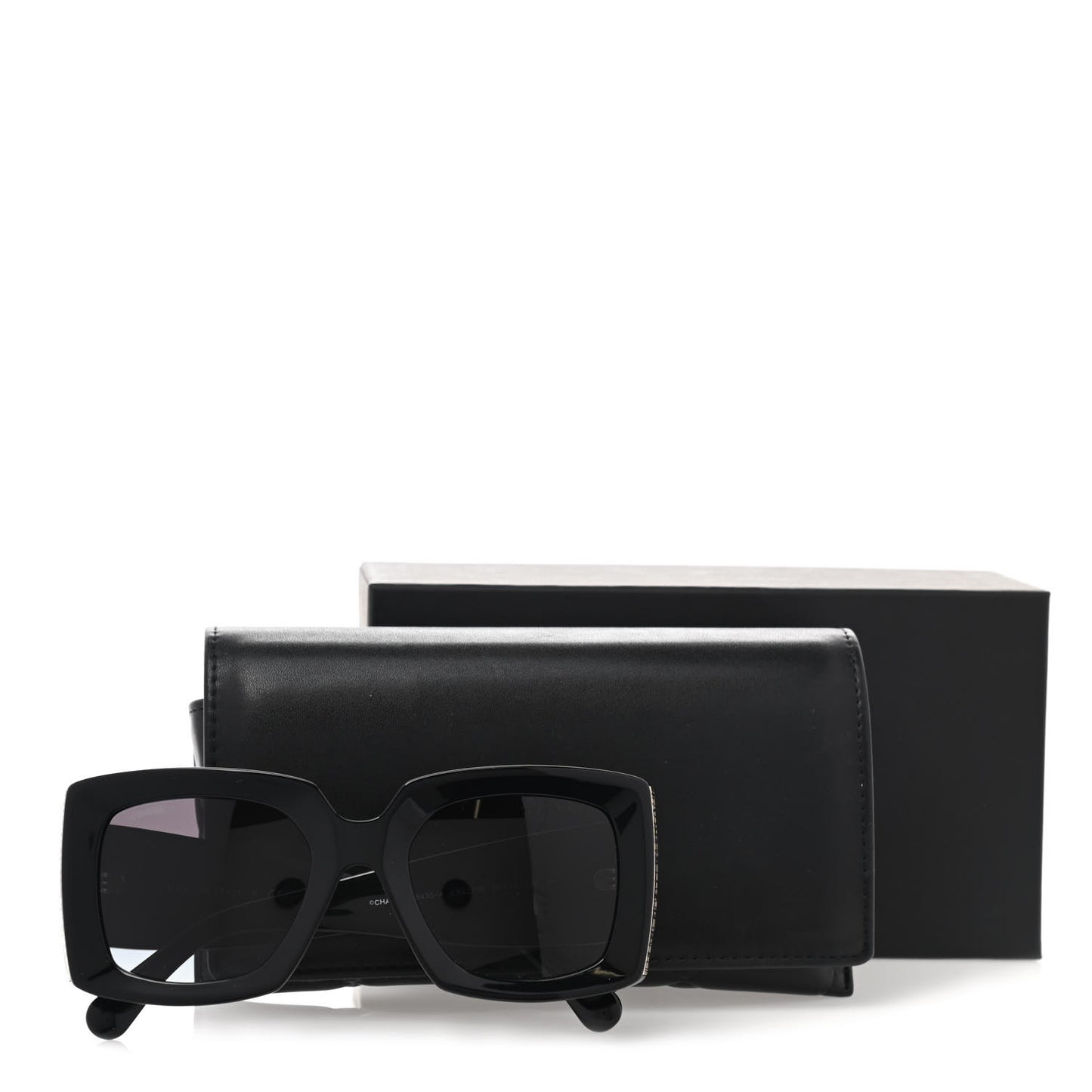 Acetate Rectangle Sunglasses 5435 Black