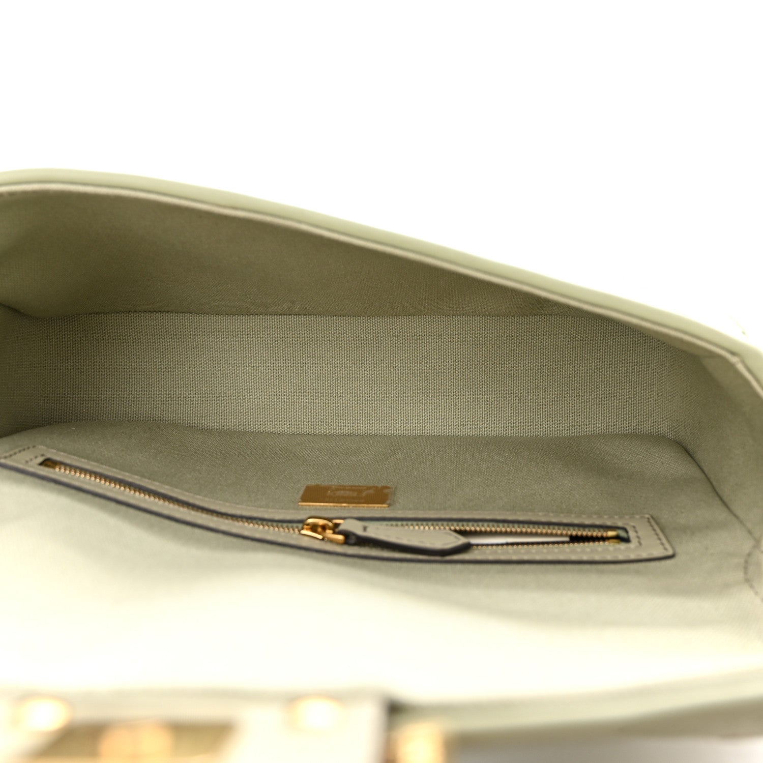 Fendi Canvas Vitello King FF Embroidered Baguette Green Tea 5 of 10