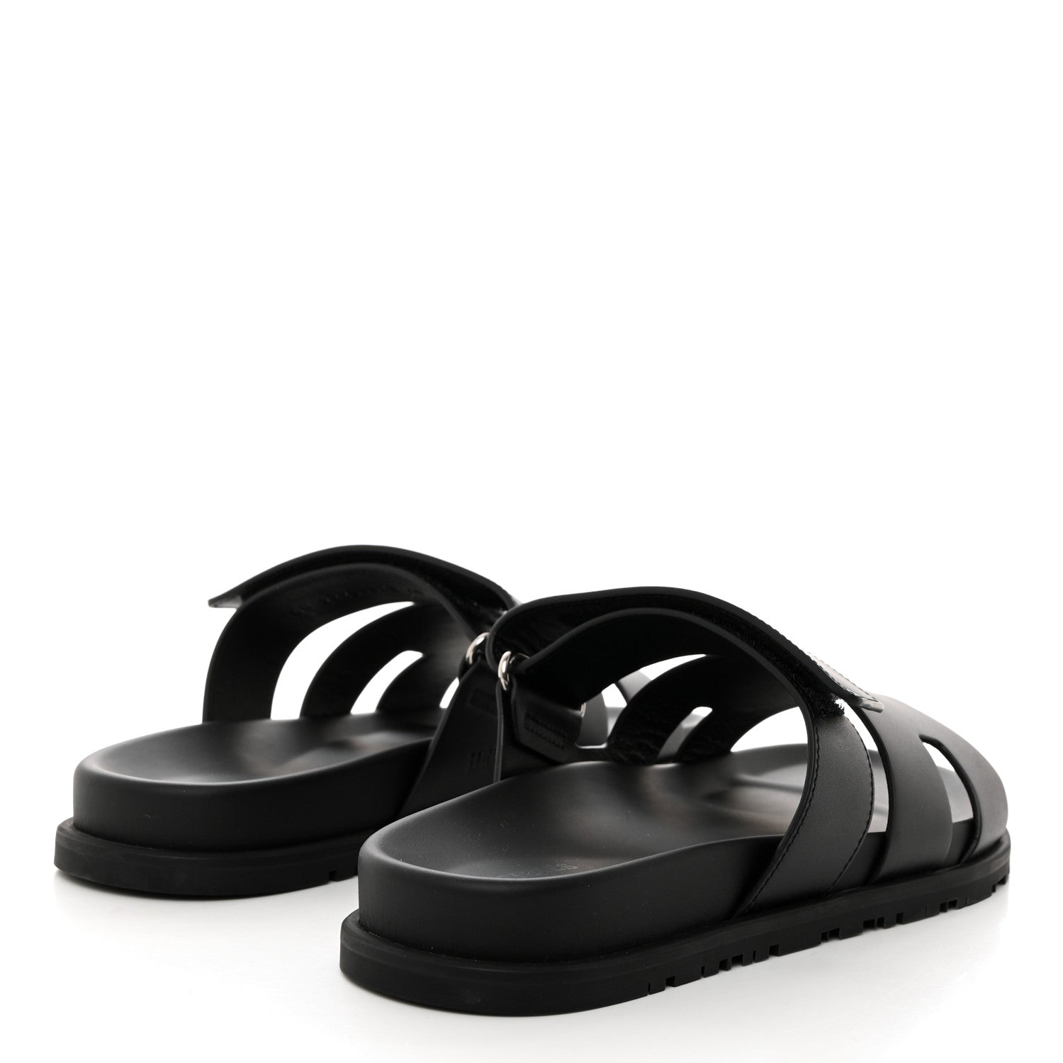Hermes Calfskin Womens Chypre Sandals 40 Black 4 of 9