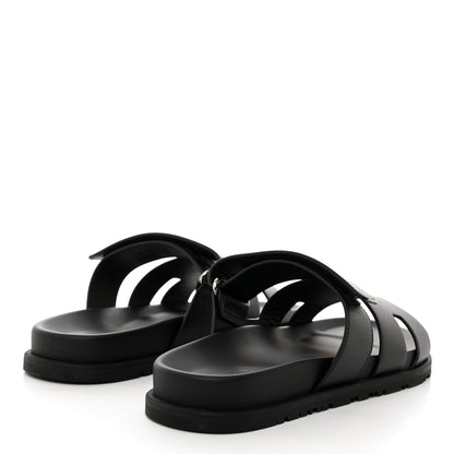 Hermes Calfskin Womens Chypre Sandals 40 Black 4 of 9